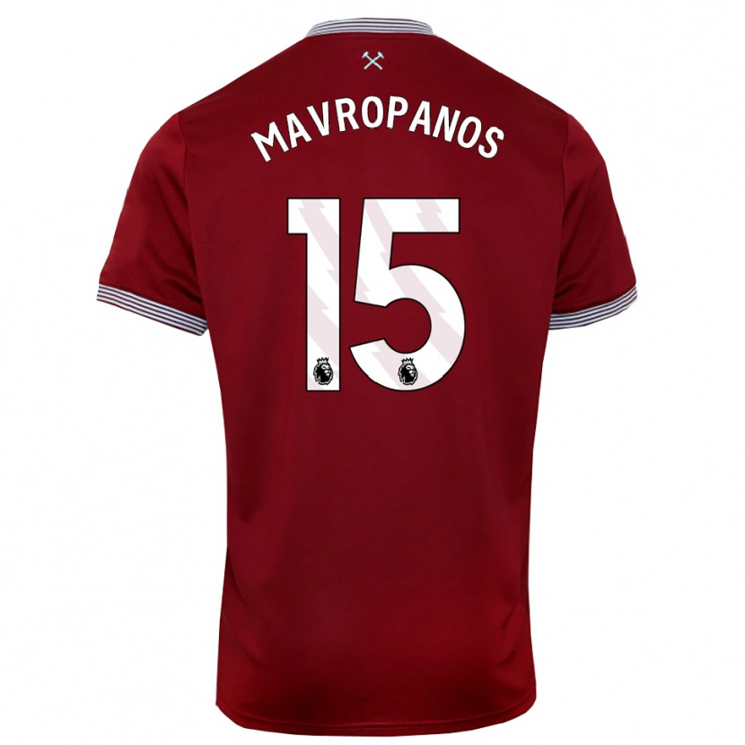 Danxen Damen Konstantinos Mavropanos #15 Burgunderrot Weiß Heimtrikot Trikot 2025/26 T-Shirt Schweiz