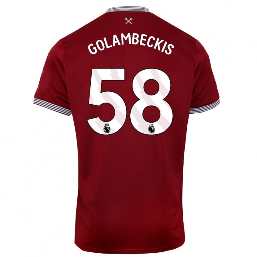 Danxen Damen Airidas Golambeckis #58 Burgunderrot Weiß Heimtrikot Trikot 2025/26 T-Shirt Schweiz