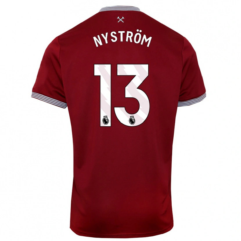 Danxen Damen Eva Nyström #13 Burgunderrot Weiß Heimtrikot Trikot 2025/26 T-Shirt Schweiz