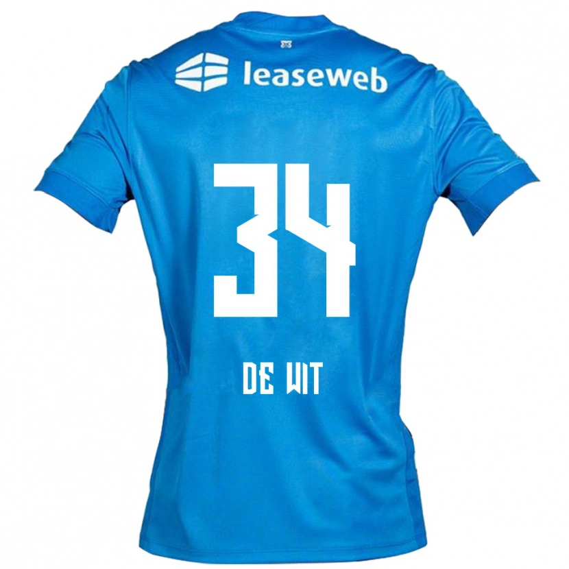 Danxen Damen Mees De Wit #34 Blau Weiß Auswärtstrikot Trikot 2025/26 T-Shirt Schweiz