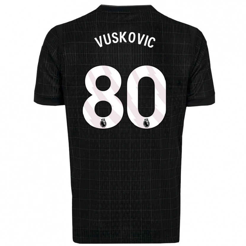 Danxen Damen Luka Vuskovic #80 Schwarz Grau Auswärtstrikot Trikot 2025/26 T-Shirt Schweiz