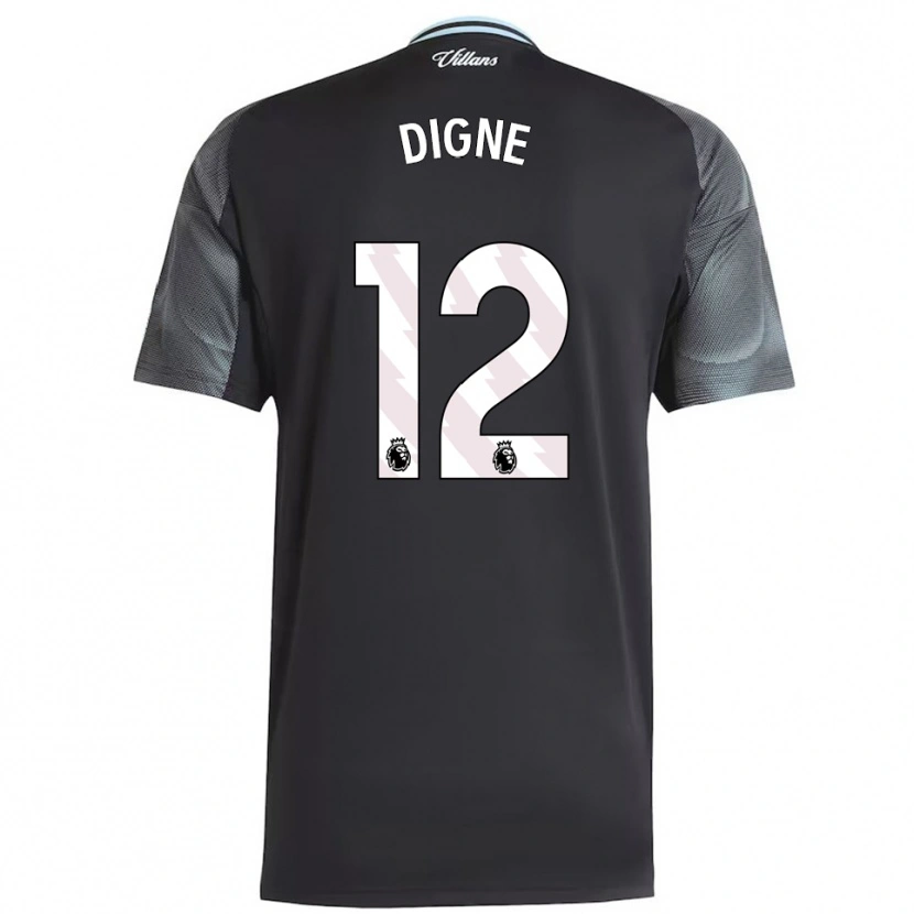 Danxen Damen Lucas Digne #12 Schwarz Himmelblau Auswärtstrikot Trikot 2025/26 T-Shirt Schweiz