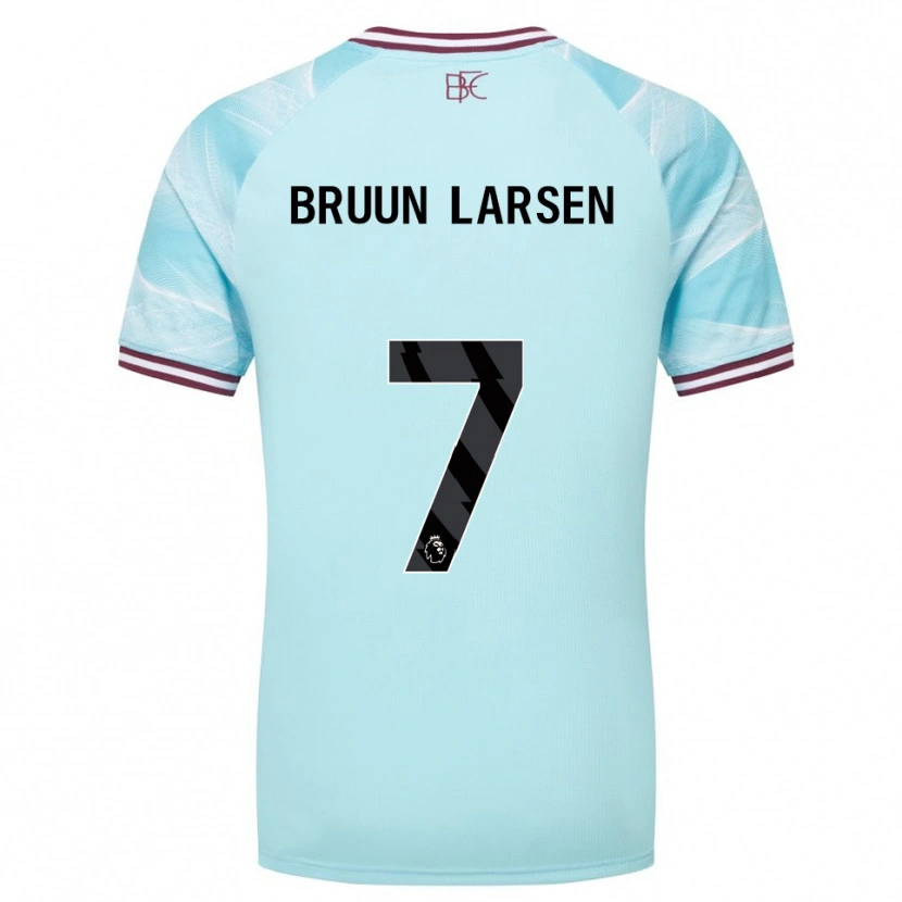 Danxen Damen Jacob Bruun Larsen #7 Himmelblau Burgunderrot Auswärtstrikot Trikot 2025/26 T-Shirt Schweiz