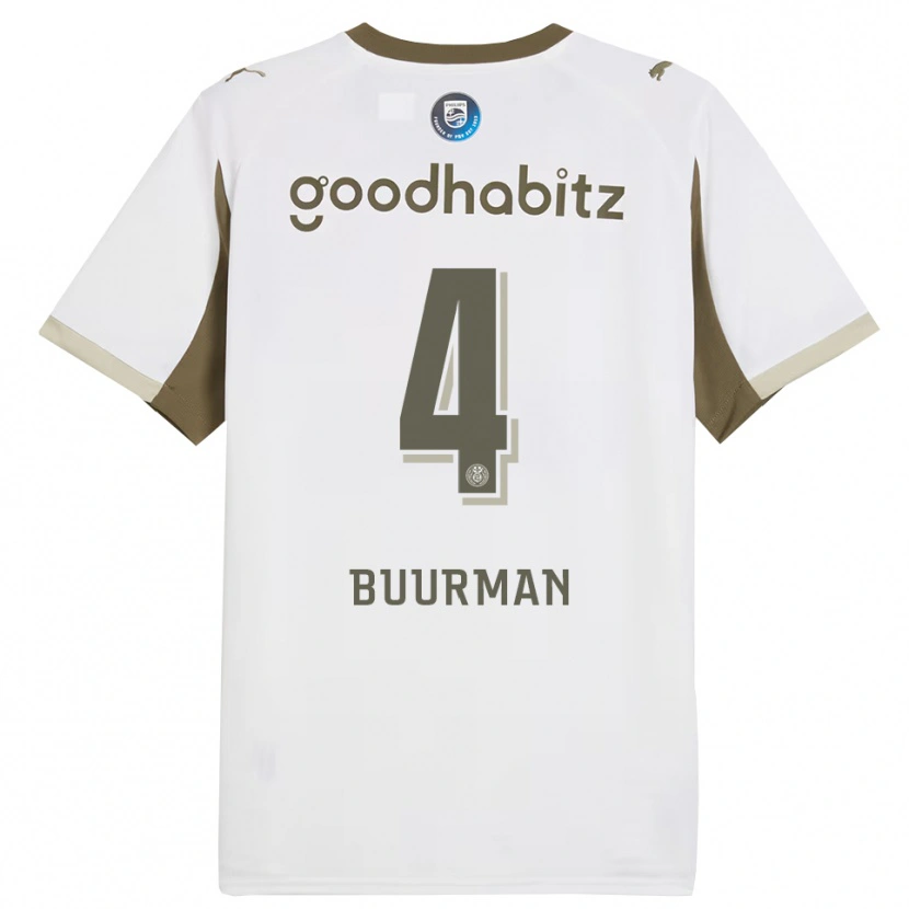 Danxen Damen Veerle Buurman #4 Weiß Grau Ausweichtrikot Trikot 2025/26 T-Shirt Schweiz