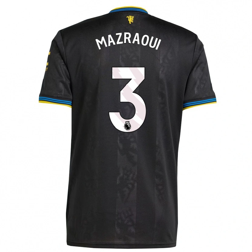 Danxen Damen Noussair Mazraoui #3 Schwarz Gelb Blau Ausweichtrikot Trikot 2025/26 T-Shirt Schweiz