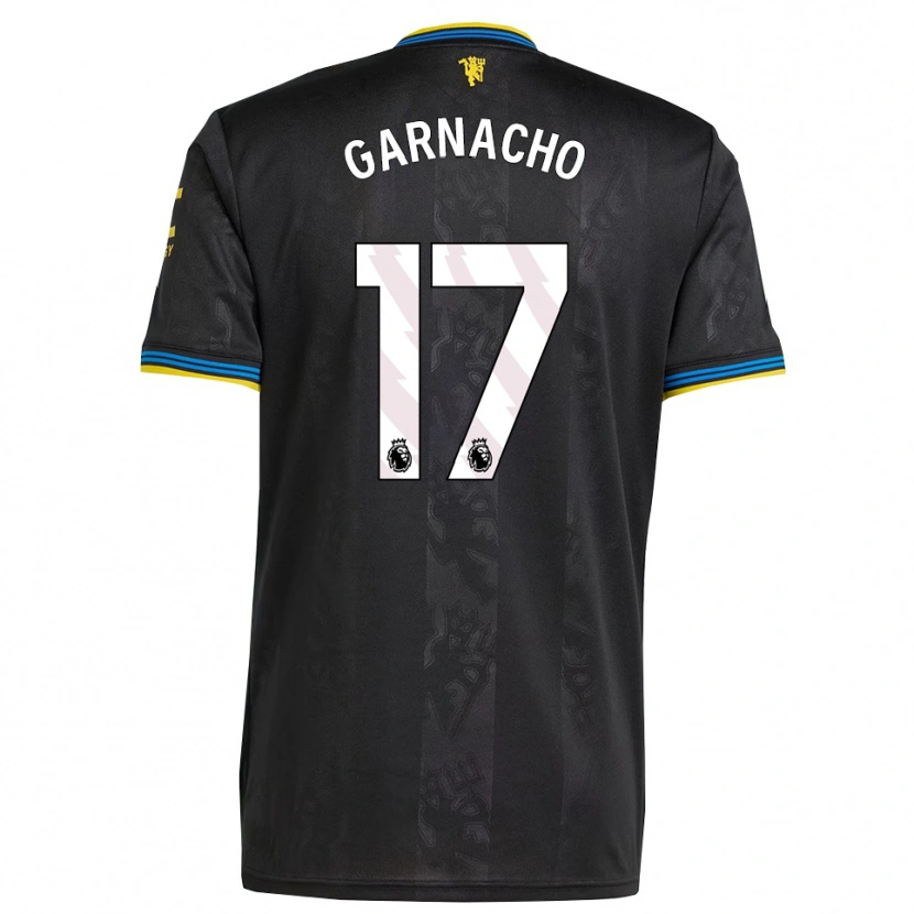Danxen Damen Alejandro Garnacho #17 Schwarz Gelb Blau Ausweichtrikot Trikot 2025/26 T-Shirt Schweiz