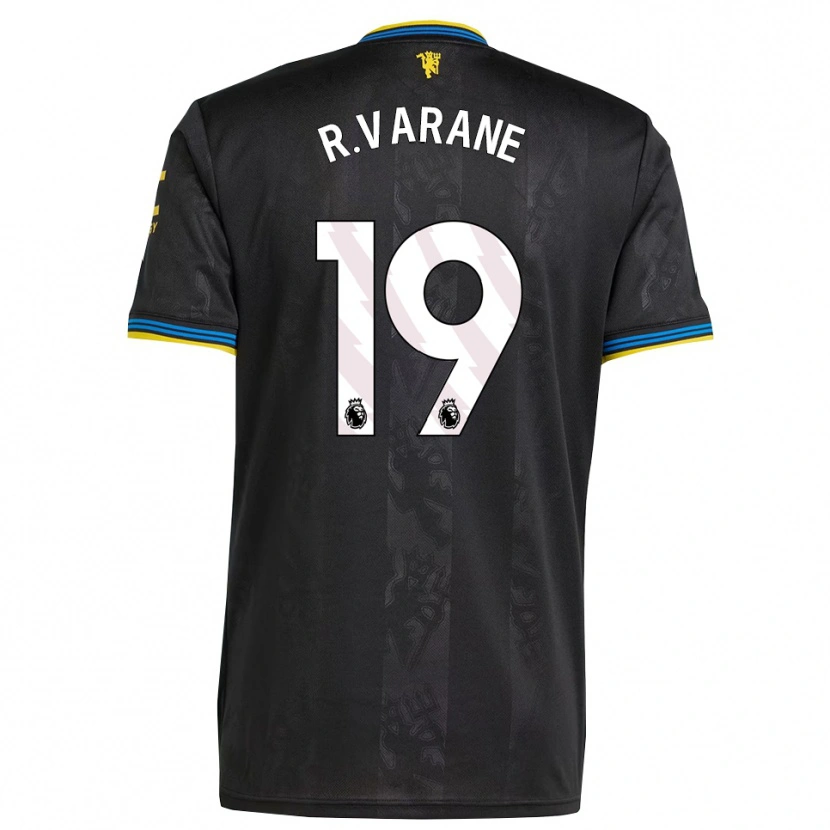 Danxen Damen Raphael Varane #19 Schwarz Gelb Blau Ausweichtrikot Trikot 2025/26 T-Shirt Schweiz