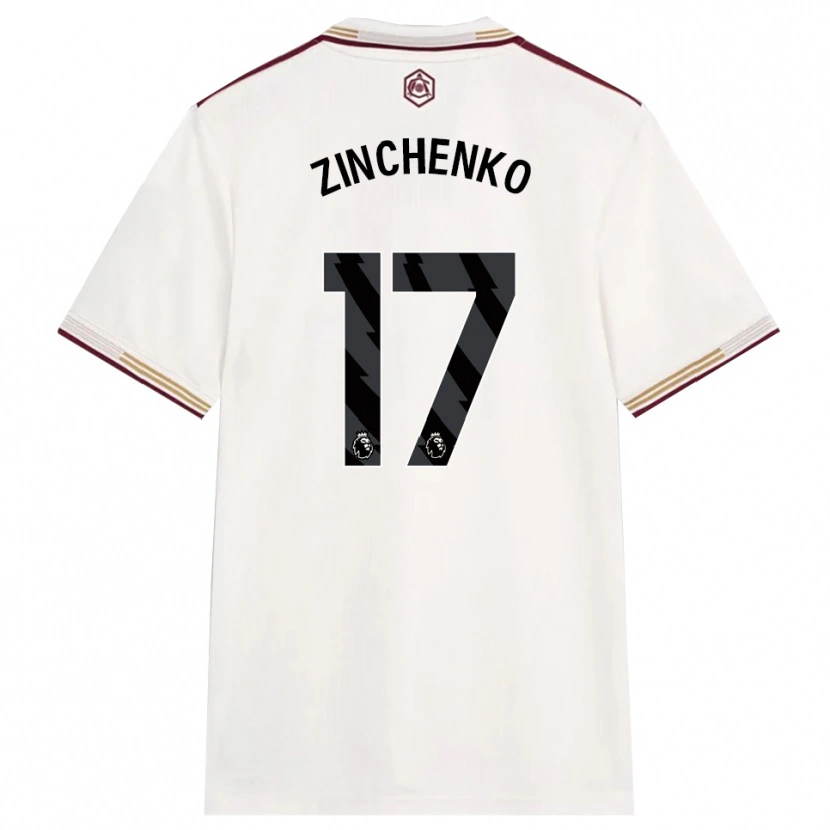 Danxen Damen Oleksandr Zinchenko #17 Creme Weiß Burgunderrot Ausweichtrikot Trikot 2025/26 T-Shirt Schweiz