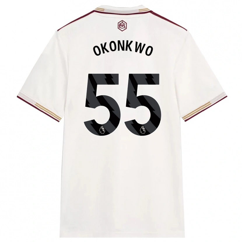 Danxen Damen Brian Okonkwo #55 Creme Weiß Burgunderrot Ausweichtrikot Trikot 2025/26 T-Shirt Schweiz