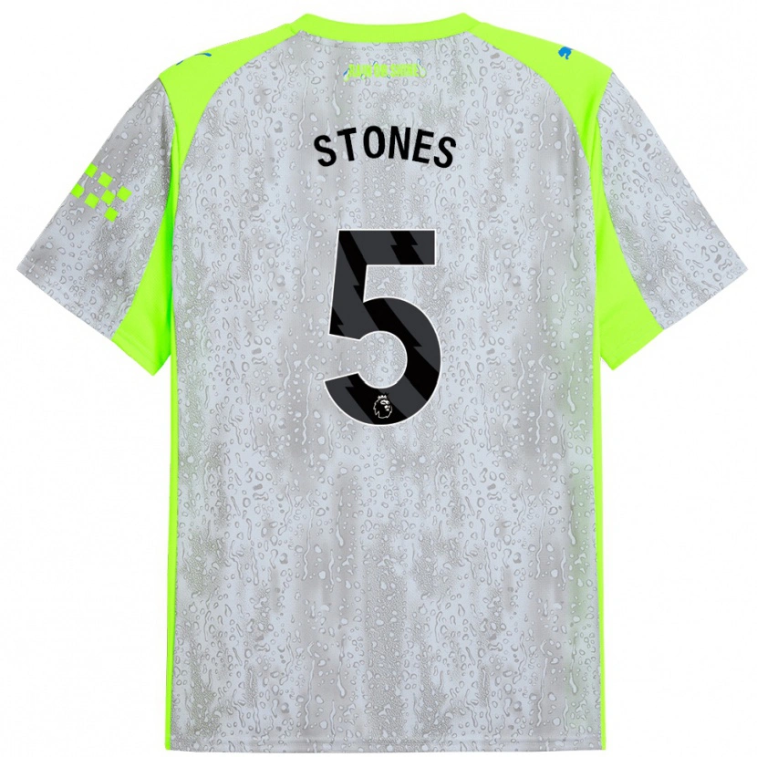 Danxen Damen John Stones #5 Grau Gelb Ausweichtrikot Trikot 2025/26 T-Shirt Schweiz