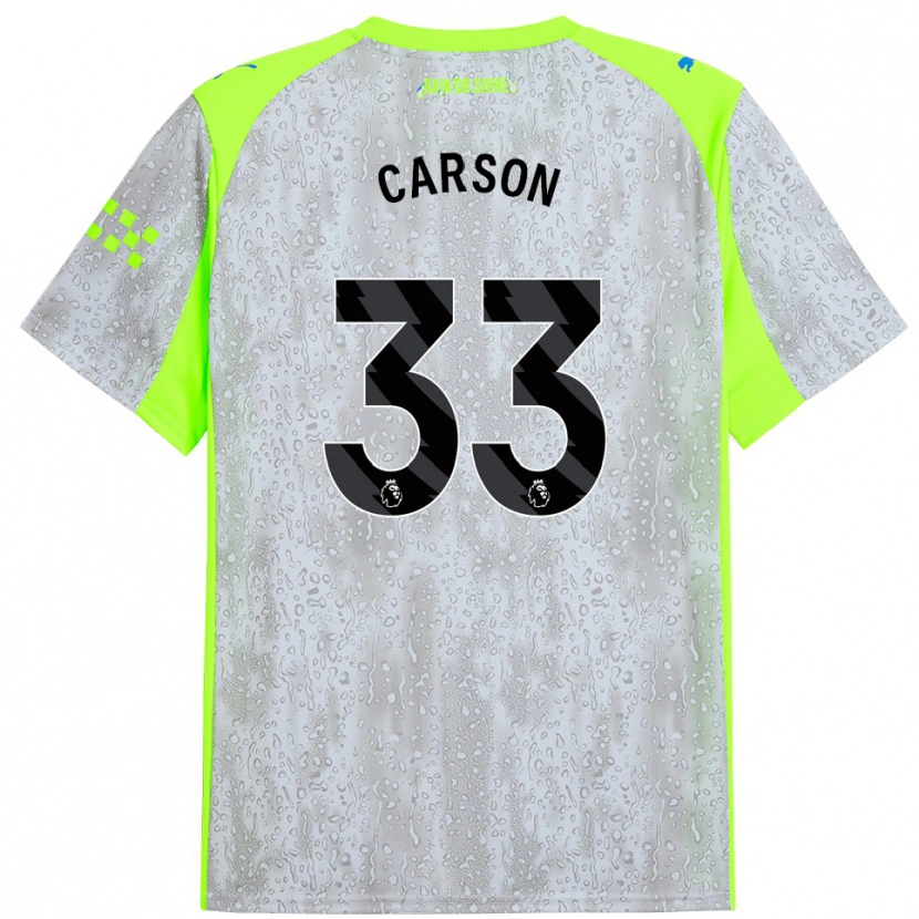 Danxen Damen Scott Carson #33 Grau Gelb Ausweichtrikot Trikot 2025/26 T-Shirt Schweiz