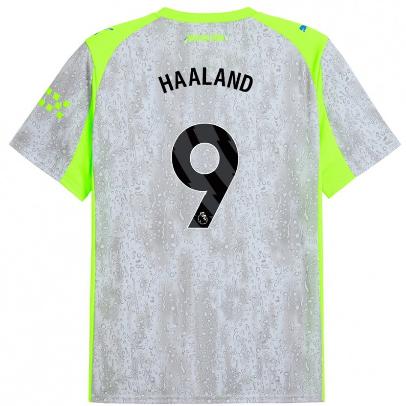 Danxen Damen Erling Haaland #9 Grau Gelb Ausweichtrikot Trikot 2025/26 T-Shirt Schweiz