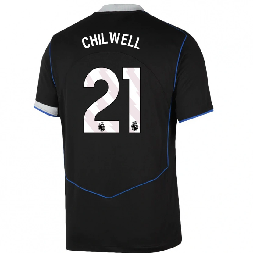 Danxen Damen Ben Chilwell #21 Schwarz Blau Silber Ausweichtrikot Trikot 2025/26 T-Shirt Schweiz