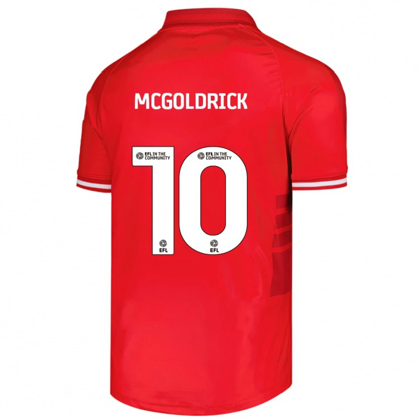 Danxen Kinder David Mcgoldrick #10 Rot Weiß Heimtrikot Trikot 2025/26 T-Shirt Schweiz