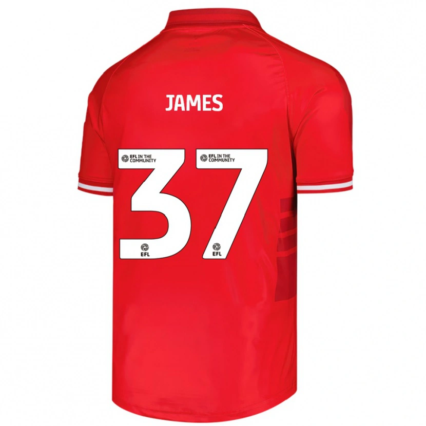 Danxen Kinder Nathan James #37 Rot Weiß Heimtrikot Trikot 2025/26 T-Shirt Schweiz