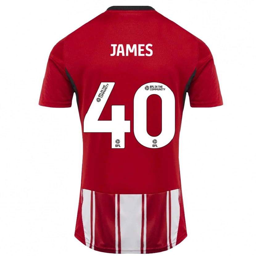 Danxen Kinder Ed James #40 Rot Weiß Schwarz Heimtrikot Trikot 2025/26 T-Shirt Schweiz