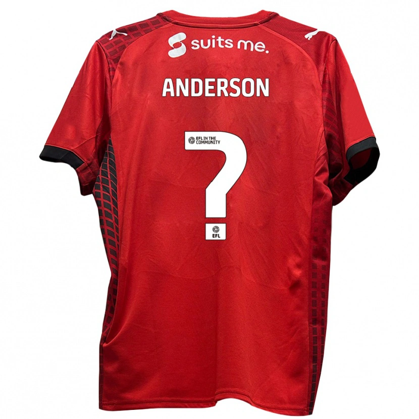 Danxen Kinder Charlie Anderson #0 Rot Schwarz Heimtrikot Trikot 2025/26 T-Shirt Schweiz