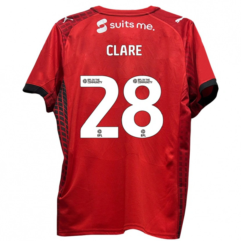 Danxen Kinder Sean Clare #28 Rot Schwarz Heimtrikot Trikot 2025/26 T-Shirt Schweiz