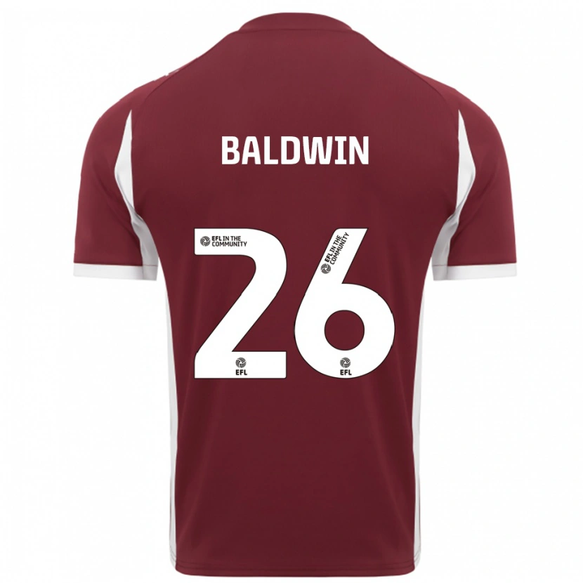Danxen Kinder Jack Baldwin #26 Burgunderrot Weiß Heimtrikot Trikot 2025/26 T-Shirt Schweiz