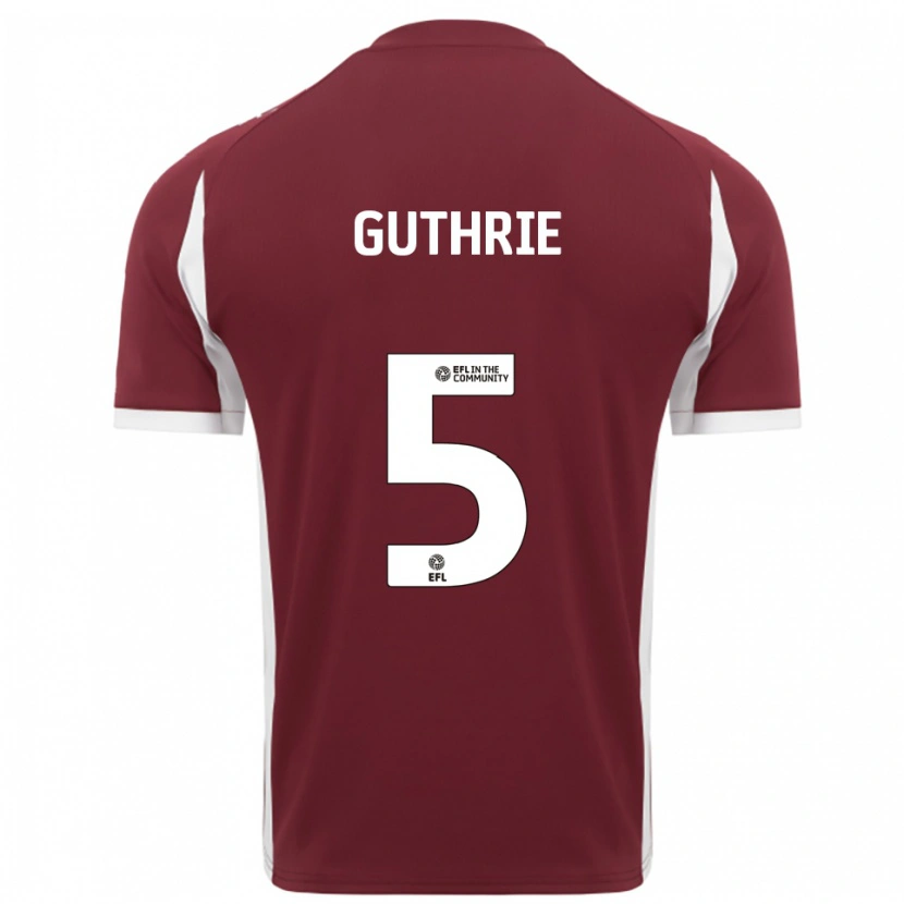 Danxen Kinder Jon Guthrie #5 Burgunderrot Weiß Heimtrikot Trikot 2025/26 T-Shirt Schweiz