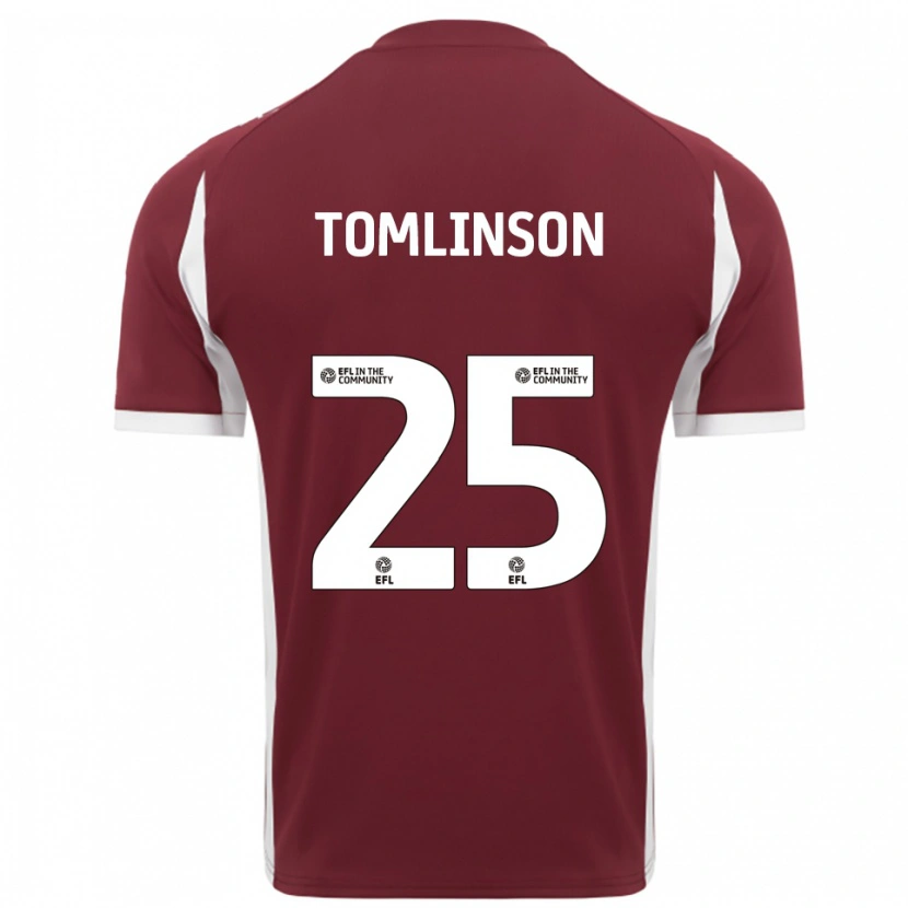Danxen Kinder Josh Tomlinson #25 Burgunderrot Weiß Heimtrikot Trikot 2025/26 T-Shirt Schweiz