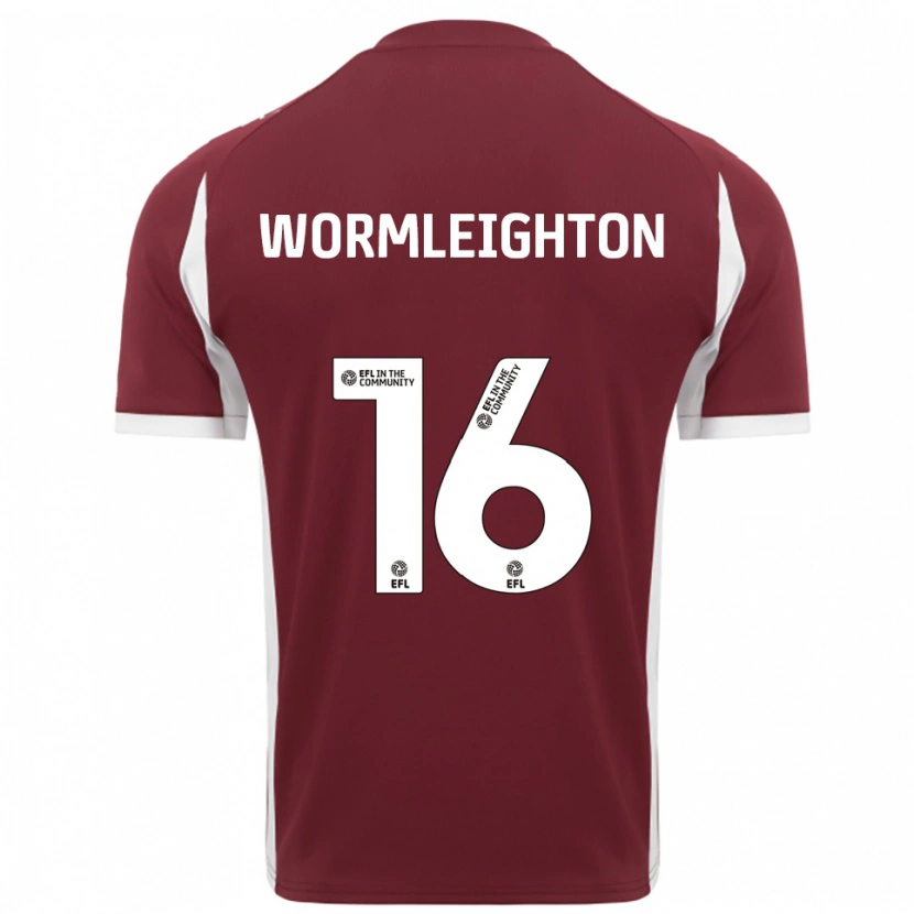 Danxen Kinder Joe Wormleighton #16 Burgunderrot Weiß Heimtrikot Trikot 2025/26 T-Shirt Schweiz