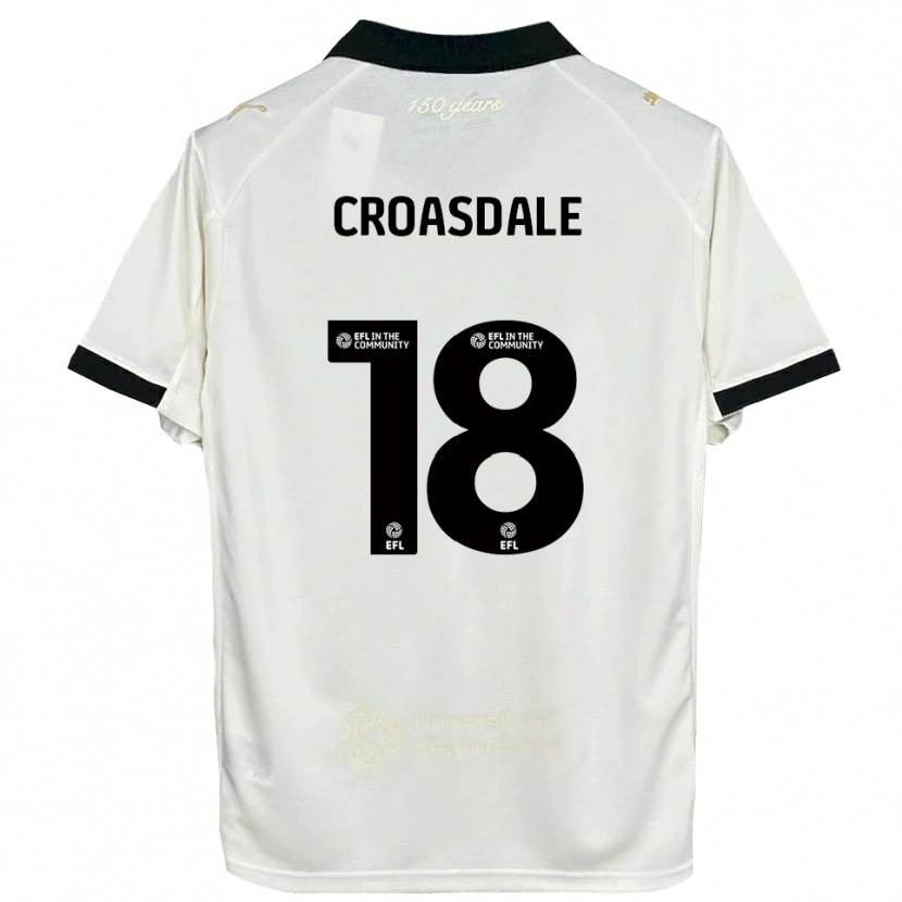 Danxen Kinder Ryan Croasdale #18 Cremeweiß Schwarz Heimtrikot Trikot 2025/26 T-Shirt Schweiz