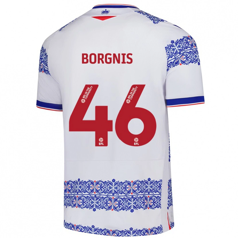 Danxen Kinder Jacob Borgnis #46 Weiß Blau Heimtrikot Trikot 2025/26 T-Shirt Schweiz