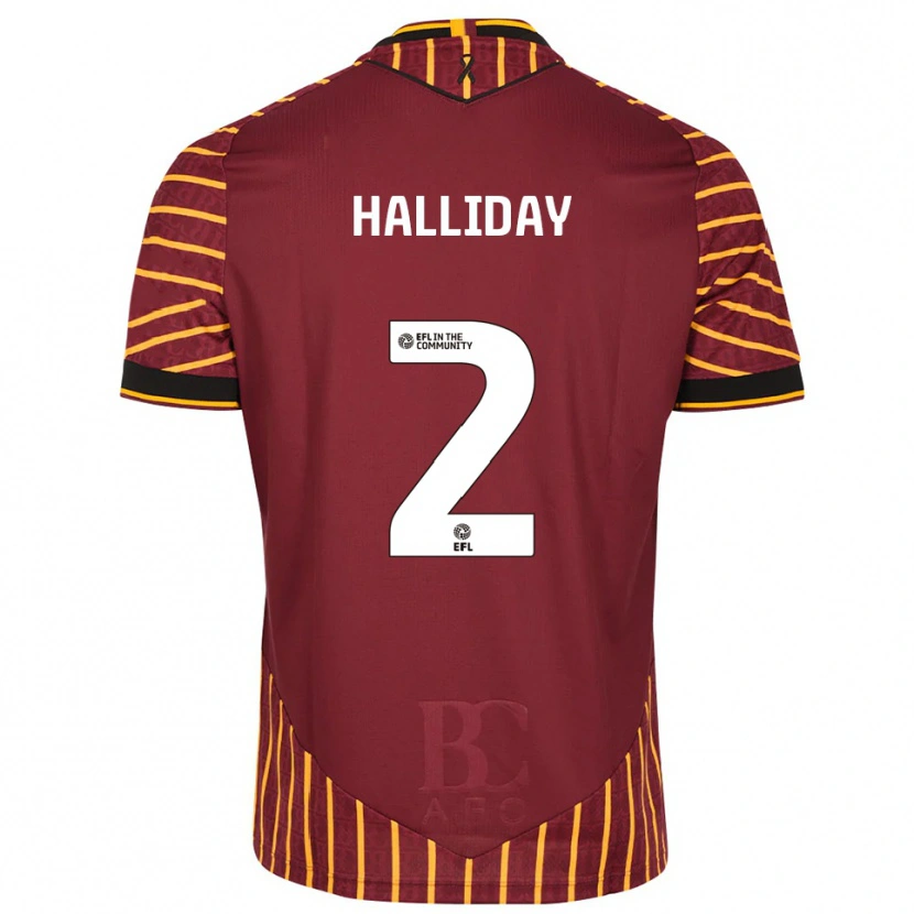 Danxen Kinder Brad Halliday #2 Orange Burgunderrot Heimtrikot Trikot 2025/26 T-Shirt Schweiz