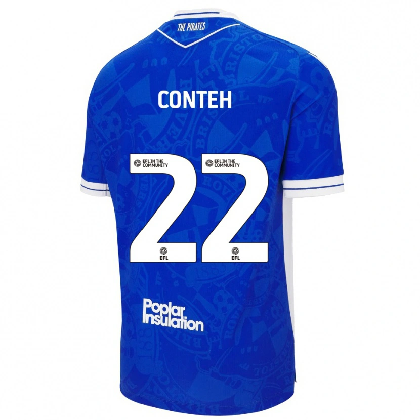 Danxen Kinder Kamil Conteh #22 Blau Weiß Heimtrikot Trikot 2025/26 T-Shirt Schweiz