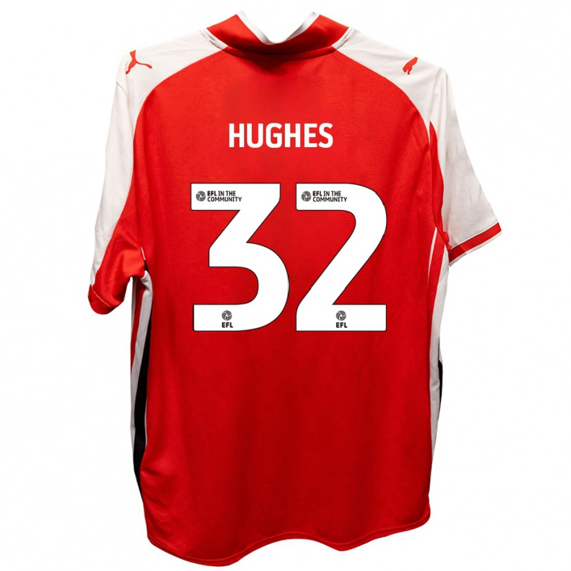 Danxen Kinder Kayden Hughes #32 Rot Weiß Heimtrikot Trikot 2025/26 T-Shirt Schweiz