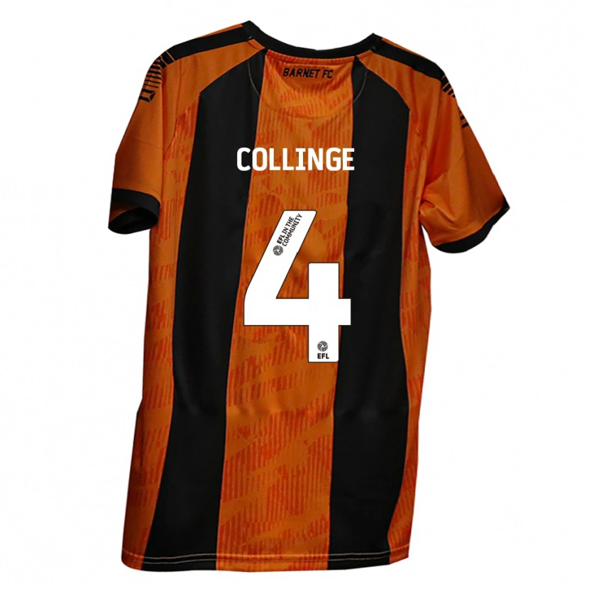 Danxen Kinder Danny Collinge #4 Orange Schwarz Heimtrikot Trikot 2025/26 T-Shirt Schweiz