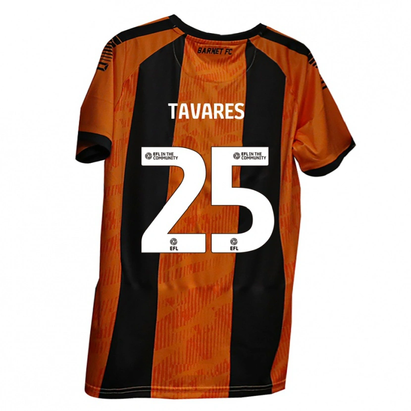 Danxen Kinder Nikola Tavares #25 Orange Schwarz Heimtrikot Trikot 2025/26 T-Shirt Schweiz