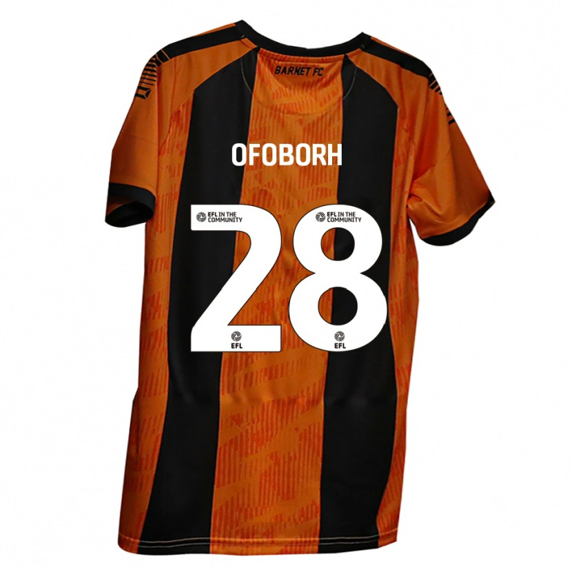 Danxen Kinder Nnamdi Ofoborh #28 Orange Schwarz Heimtrikot Trikot 2025/26 T-Shirt Schweiz