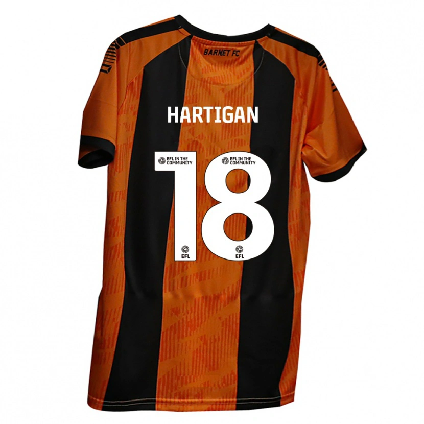 Danxen Kinder Anthony Hartigan #18 Orange Schwarz Heimtrikot Trikot 2025/26 T-Shirt Schweiz