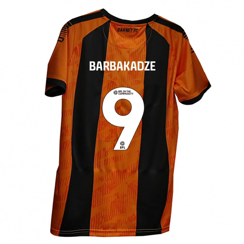 Danxen Kinder David Barbakadze #9 Orange Schwarz Heimtrikot Trikot 2025/26 T-Shirt Schweiz