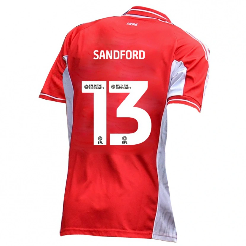 Danxen Kinder Ryan Sandford #13 Rot Weiß Heimtrikot Trikot 2025/26 T-Shirt Schweiz