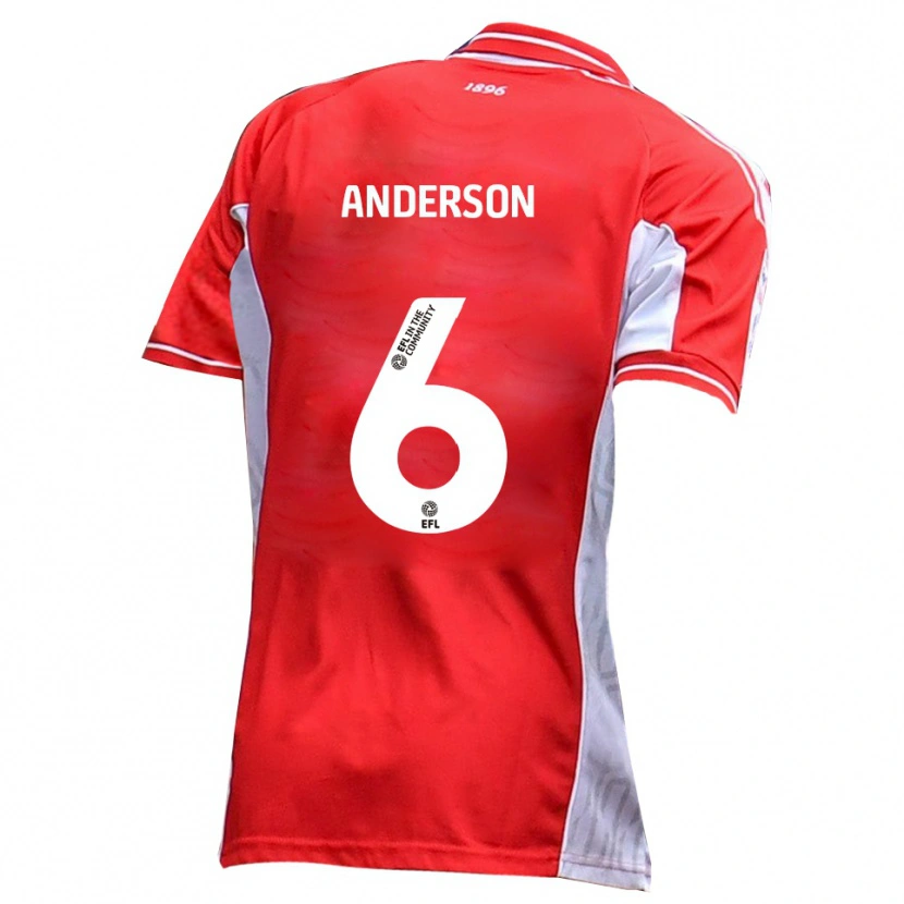 Danxen Kinder Max Anderson #6 Rot Weiß Heimtrikot Trikot 2025/26 T-Shirt Schweiz