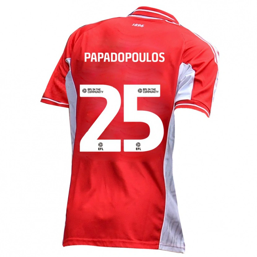 Danxen Kinder Antony Papadopoulos #25 Rot Weiß Heimtrikot Trikot 2025/26 T-Shirt Schweiz