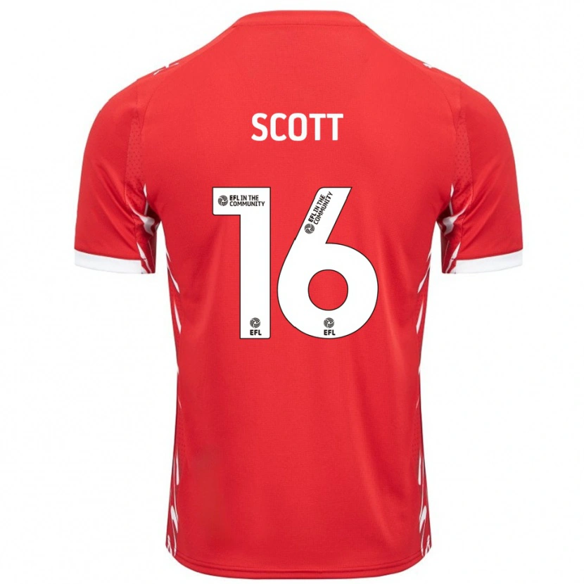 Danxen Kinder Iago Scott #16 Rot Weiß Heimtrikot Trikot 2025/26 T-Shirt Schweiz