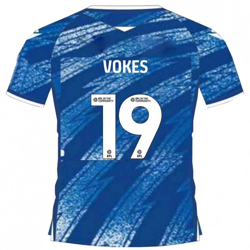 Danxen Kinder Sam Vokes #19 Blau Weiß Heimtrikot Trikot 2025/26 T-Shirt Schweiz