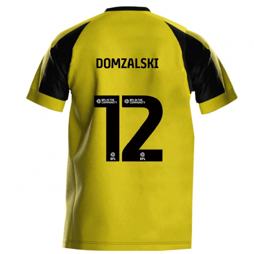 Danxen Kinder Ollie Domzalski #12 Gelb Grau Heimtrikot Trikot 2025/26 T-Shirt Schweiz