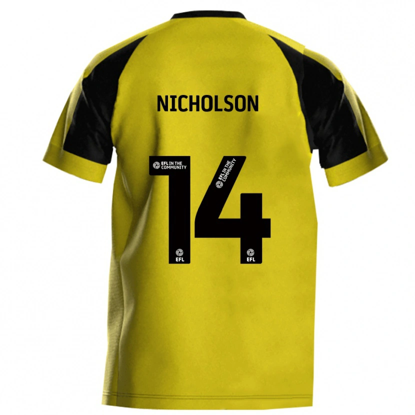 Danxen Kinder Charlie Nicholson #14 Gelb Grau Heimtrikot Trikot 2025/26 T-Shirt Schweiz