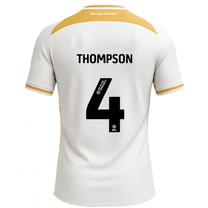 Danxen Kinder Nathan Thompson #4 Weiß Gold Heimtrikot Trikot 2025/26 T-Shirt Schweiz