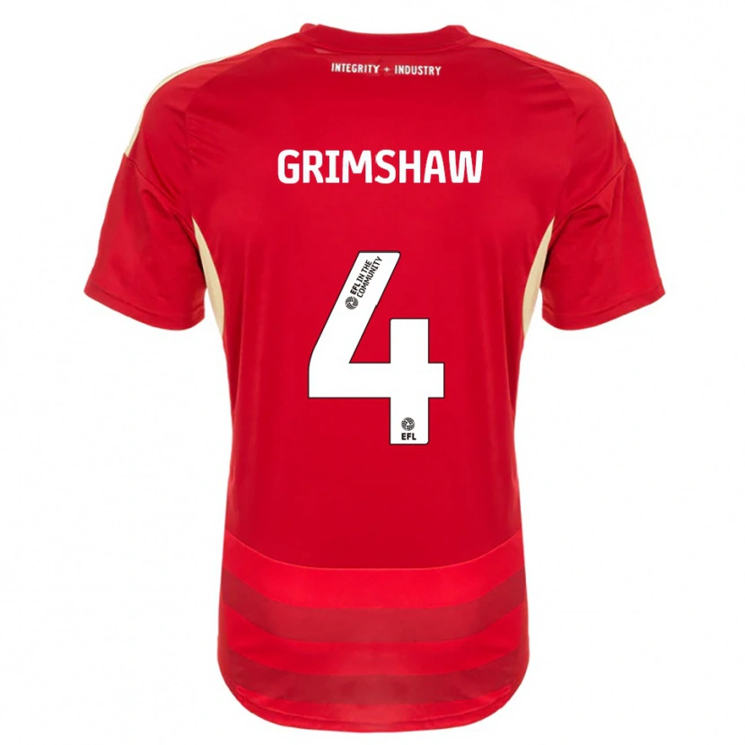 Danxen Kinder Niamh Grimshaw #4 Rot Weiß Heimtrikot Trikot 2025/26 T-Shirt Schweiz