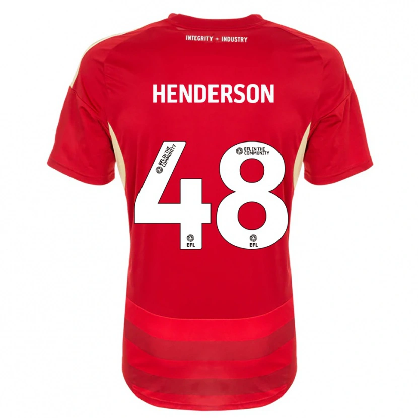 Danxen Kinder Alfie Henderson #48 Rot Weiß Heimtrikot Trikot 2025/26 T-Shirt Schweiz
