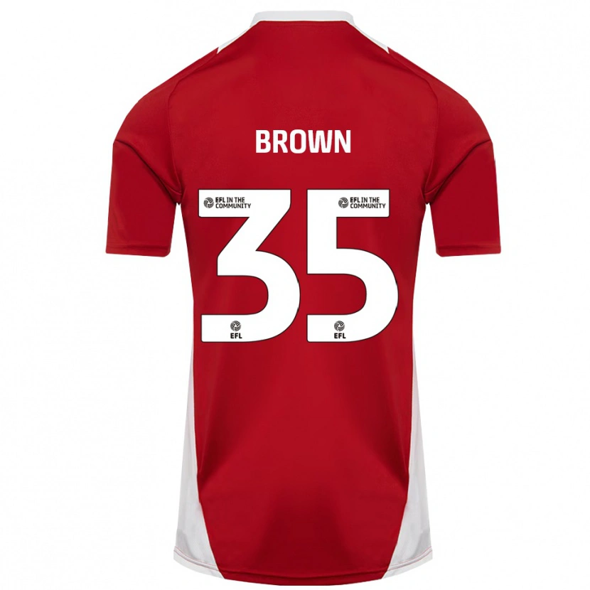 Danxen Kinder Jaxon Brown #35 Rot Weiß Gold Heimtrikot Trikot 2025/26 T-Shirt Schweiz