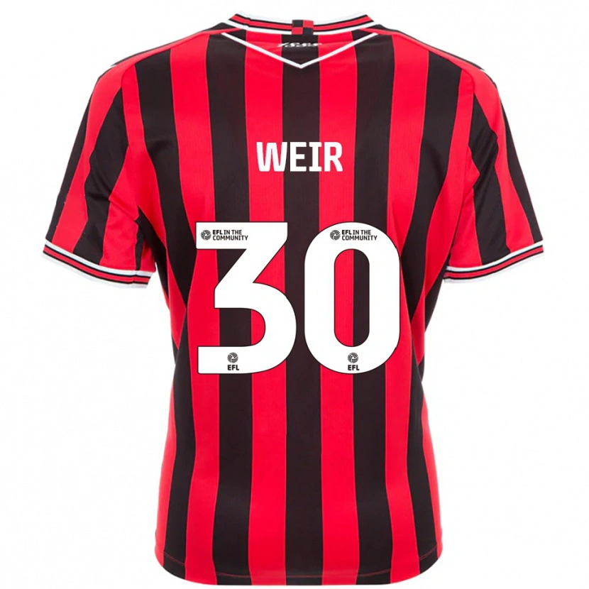 Danxen Kinder Evan Weir #30 Rot Schwarz Heimtrikot Trikot 2025/26 T-Shirt Schweiz