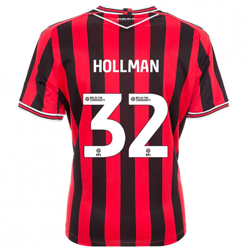 Danxen Kinder Jake Hollman #32 Rot Schwarz Heimtrikot Trikot 2025/26 T-Shirt Schweiz