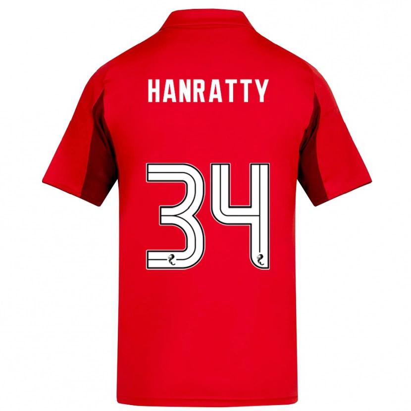 Danxen Kinder Kevin Hanratty #34 Rot Burgunderrot Heimtrikot Trikot 2025/26 T-Shirt Schweiz